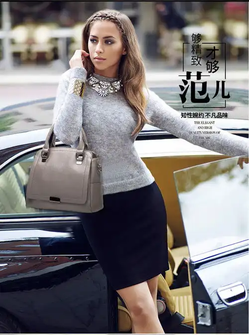 欧美新款真皮女式手提包女士牛皮单肩斜挎简约时尚女包mpft福卡商城