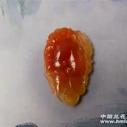 黄龙玉精品水透红料不用油养手工雕人生如意0486