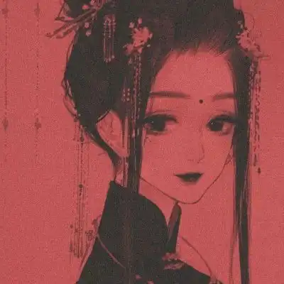 手绘头像女简约文艺彩色手绘女生头像韩版