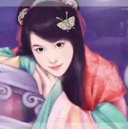 求现代男加古代女的手绘丹青图