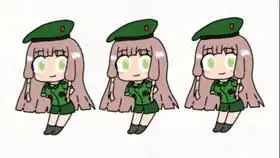 黑白手绘少女