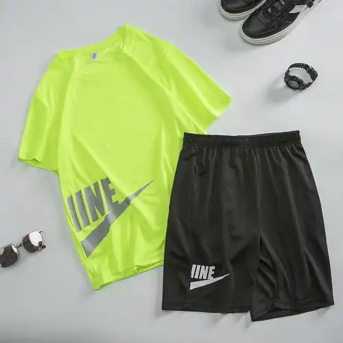 男士夏季运动服套装短袖运动套装男夏天休闲情侣装夏季潮流衣服男