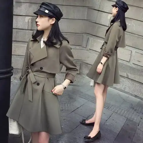 1米6以下的女人这样穿风衣和九分裤,让你穿出一米七气场
