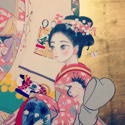 初恋般的唯美浮世绘画风