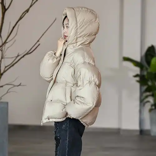 施悦名白鸭绒小个子短款黑色羽绒服女新款时尚面包服爆款轻薄外套a