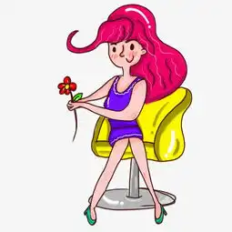 坐在转椅上的可爱时尚美女插画图片素材其他格式下载动漫人物大全