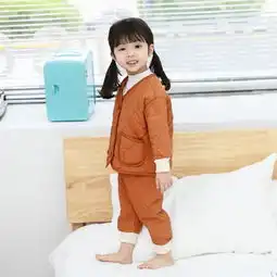 zxszxs儿童加厚秋冬绗缝棉睡衣男童女童纯色冬季小孩子家居服套装宝宝蜜芽