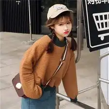 实拍9331韩国ulzzang秋装小高领蝙蝠袖套头百搭短款卫衣外套女装