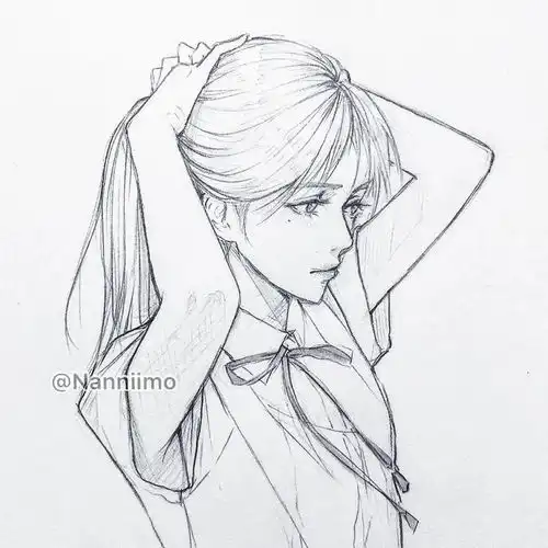 一组美少女线稿