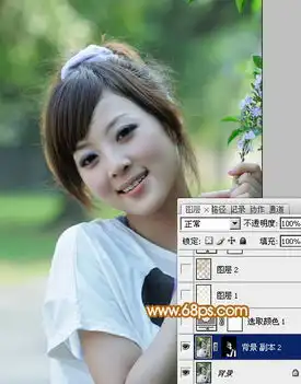 ps调出清新淡黄色的漂亮女生图片