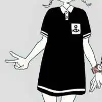 二次元呆萌头像女生黑白闺蜜