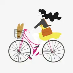 卡通简约骑单车的女孩插画图片素材其他格式下载动漫人物大全