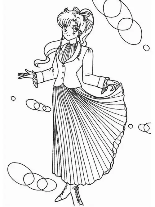 求动漫少女线条画
