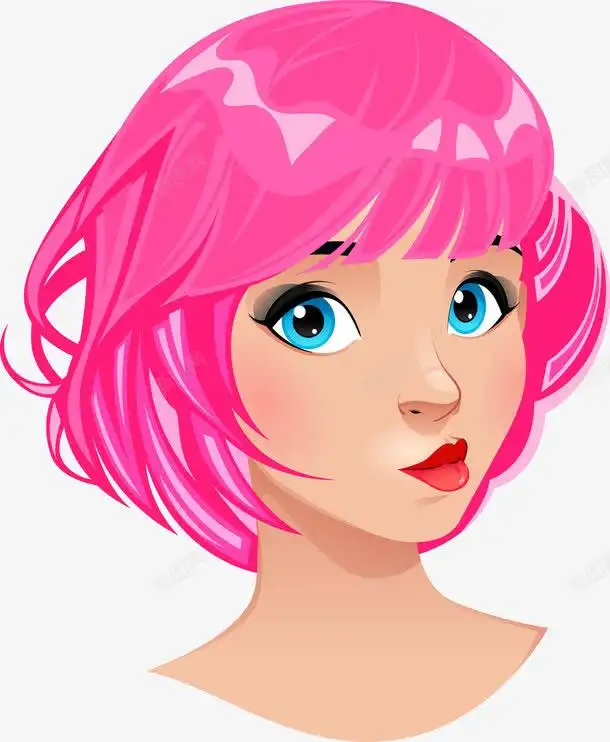时尚短发美女头像页面网页平面电商创意素材联系人素材