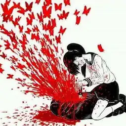 超级丧的动漫头像女二次元病娇血腥头像最恐怖