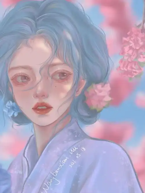 国风古装美女插画图片