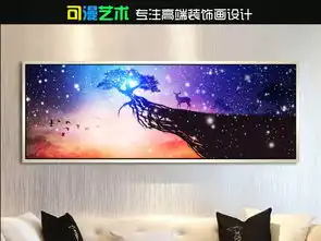 梦幻星空下麋鹿风景工装床头装饰画图片设计素材高清模板下载21.77mb森林风景装饰画大全