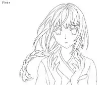 卡通伤心忧郁的女孩