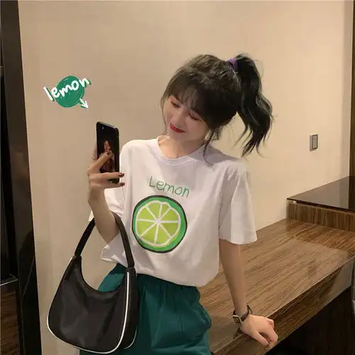 短袖t恤女夏季2020新款韩版原宿风ins超火网红白色打底衫宽松上衣