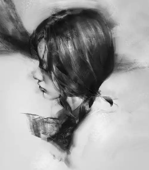 只用素描手法,把女人画这么传情