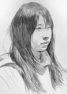 素描头像知识要点之女青年作画步骤详解