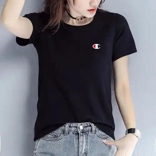 高品质纯棉白色t恤女新款黑色短袖女宽松简约休闲百搭上衣女夏装