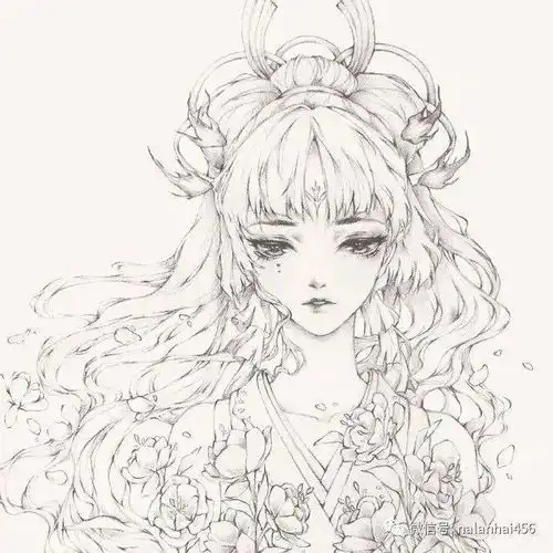 好画好学还好美的手绘,自带仙气的少女线稿掌握它对于你的线条帮助很大