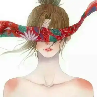 唐崎夜雨自截插画个性女生头像