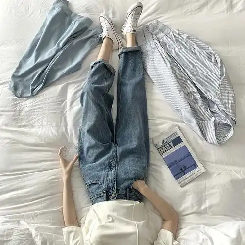 下身胖的女孩,春天要这样挑裤子腿直显瘦超有气质