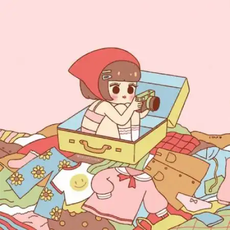 手绘插画头像女,看了让人感觉很温馨温暖的