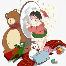 圣诞节礼物小女孩手绘插画图片素材其他格式下载动漫人物大全