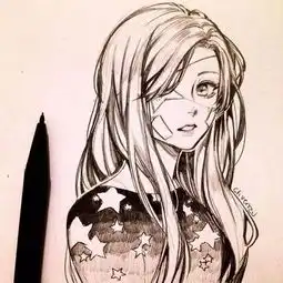 自动铅笔下的小美女,我给一百分