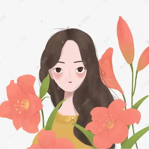 手绘人比花娇漂亮女生人物插画素材图片免费下载千库网
