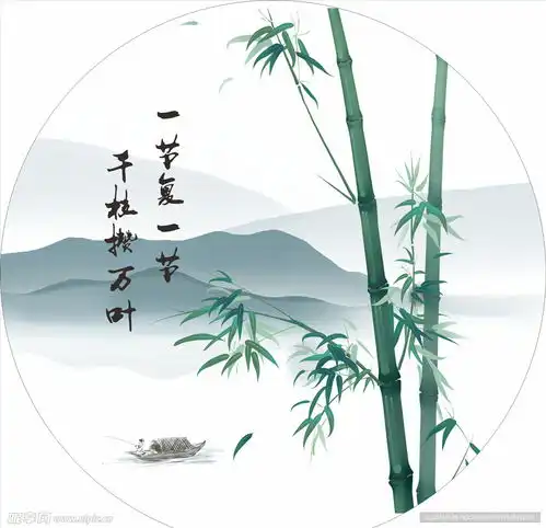 竹子水墨画设计图室外广告设计