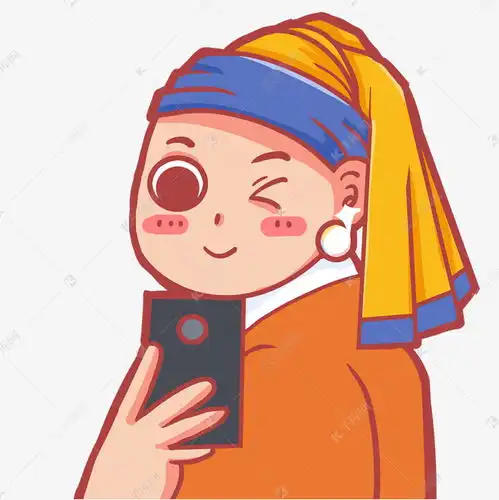 恶搞名画珍珠耳钉少女自拍素材图片免费下载千库网