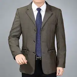 春秋款中年男士休闲西服外套爸爸装西装外套男商务便西单西yl图片大全邮乐官方网站
