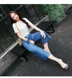 jeanesunp新款夏季小心机牛仔阔腿裤bf套装女气质淑女时尚港风两件套潮