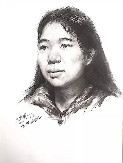 素描头像女青年的绘画过程欣赏,简单实用艺考生赶快收藏