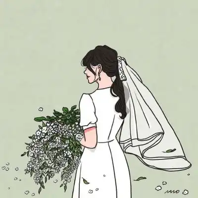 手绘插画头像女生,苗条淑女全身为您发布