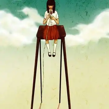 插画风情侣头像图片上田