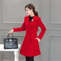 2016秋冬款呢子大衣气质优雅修身显瘦中长款职业毛呢外套女潮