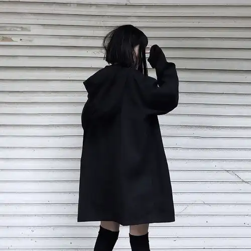 ins外套女韩版宽松学生春秋季新款原宿风bf风衣连帽中长款上衣潮