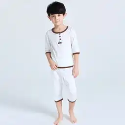 南极人童装儿童套装春夏新款男童女童空调衫48岁中大童家居服七分袖套装净面空调衫蜜芽,中国领先的进口母婴限时特卖商城