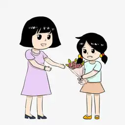 手绘女孩教师礼物花朵插画图片素材其他格式下载动漫人物大全