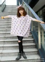 中长款女毛衣宽松外套大码套头蝙蝠衫长袖针织衫