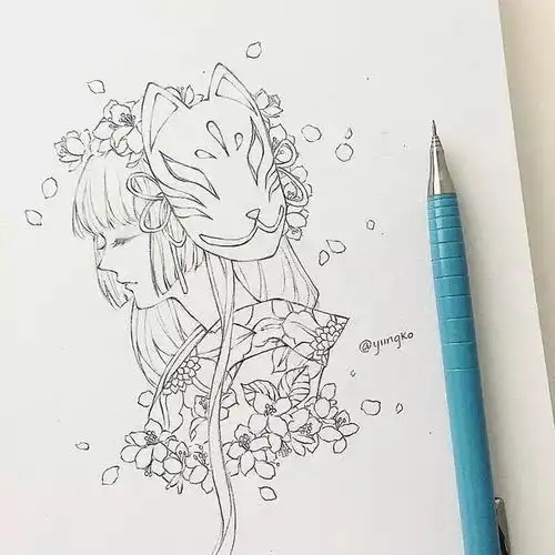 cg原画插画教程绝美仙气女生线稿临摹手绘