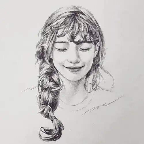 速写女生头像,韩国插画师gogoillust的作品欣赏