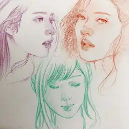画师偏爱线条感将女性的柔美完美表达适合做新手画画素材