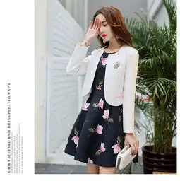 jeanesunp春季新款女装时尚气质淑女包裙两件套韩版春装显瘦冬装套装潮