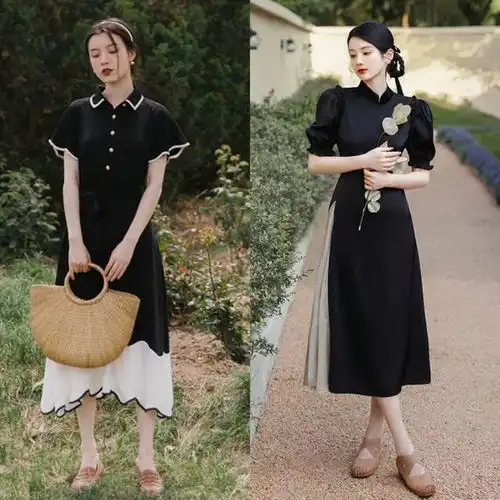 赫本裙中跟鞋才是夏天的正确打开方式,优雅显高有女人味